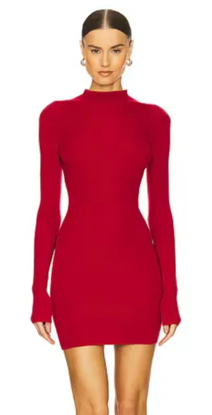 LOBA Remi Mock Neck Mini Dress Red Size XS thumbnail 1