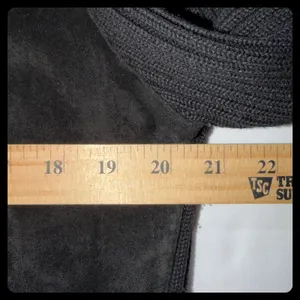 Chico's Design Jacket Women Size 2 Black Leather Suede Knit Mixed Media Coat thumbnail 3