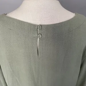 Umgee Tiered‎ Dress Sz MED Sage Green Boho Fringe Peasant Cottage Core thumbnail 3