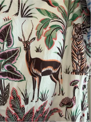 Entro Botanical Animal Prints Midi Dress in Blue Size S thumbnail 6