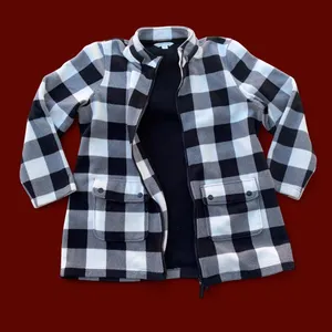 Black & white checkered zip up jacket thumbnail 3