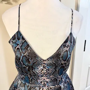 LOVERS + FRIENDS Young Love Fit & Flare Mini Dress in Night Python~Small 🧡 thumbnail 4