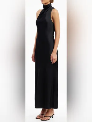 NEW Significant Other Nadia black satin dress sz 12 thumbnail 2