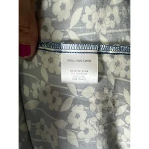 ModCloth Blue White Floral Maxi Dress Empire Waist Cottagecore Prairie‎ Large thumbnail 5