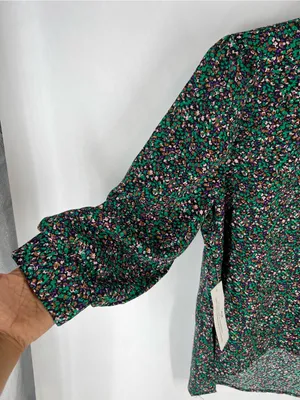AX Paris Floral High Neck‎ Balloon Sleeve Blouse Size 6 NWT thumbnail 2