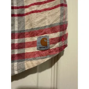 Carhartt Women's Brogan Plaid‎ Short Sleeve Shirt - Rugged Pink/Cream - Small thumbnail 2