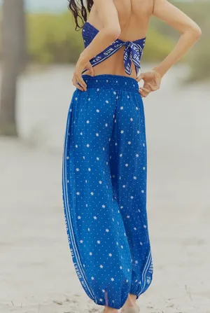 Anthropologie Celandine Sheer Smocked Star-Print Balloon Pants, Size S thumbnail 6