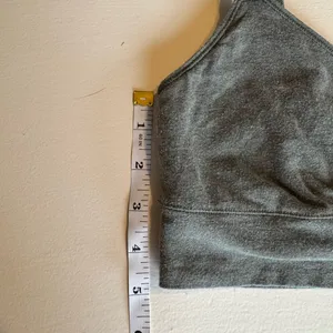 Aerie Medium Cotton Blend Green Sports Bra Runched Front thumbnail 4