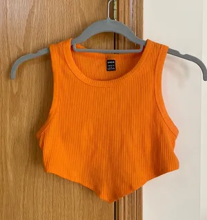 Orange crop top from shein. Cute and summer vibes. thumbnail 1