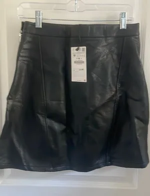 ZARA Leather Skirt Faux thumbnail 1