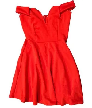 Charlotte Russe off the shoulder red/coral dress thumbnail 1