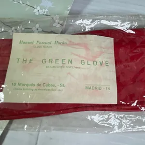 VTG Red leather gloves Madrid Manuel Pascual Moran glove maker thumbnail 3