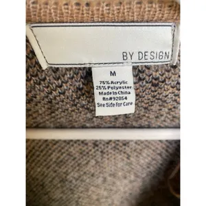 By Design Long Sweater Cardigan Geometric Boho Knit‎ Open Front Boho Western M thumbnail 3