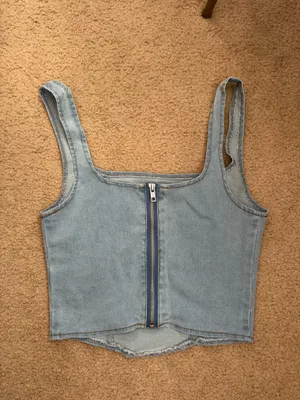 Denim Tank Top Shein thumbnail 2