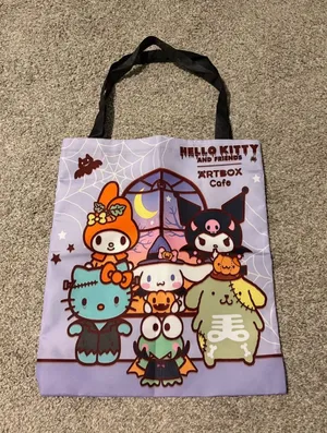 Hello Kitty And Friends Halloween Tote Bag Art Box Cafe SPOOKY NEW thumbnail 1