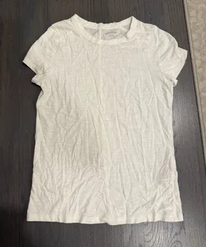 Banana Republic White Cozy Slub T-Shirt thumbnail 1
