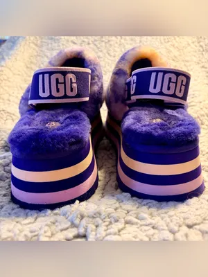 UGG Women's Disco Marble Slide Sandals Violet Night Size 7 Excellent Condition. thumbnail 7