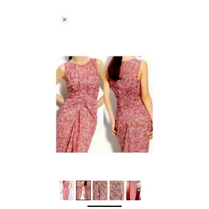BCBGMAXAZRIA Pink Orange Abstract Print Ruched Draped Midi Dress Size 4 thumbnail 4