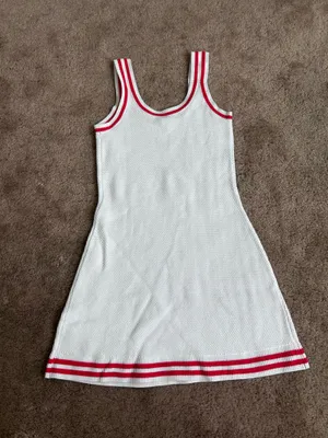 Alo Yoga Tennis Club Knit Sweater Dress white Candy Red Small thumbnail 9
