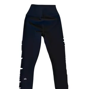 Alo Yoga High Waist Extreme Ripped Warrior Leggings Black Edgy Destroyed XXS thumbnail 11
