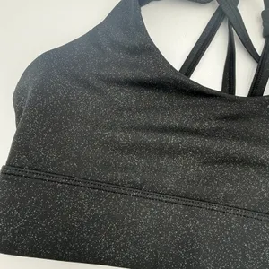 Zyia Active Shimmery Black Halter Strappy Sports Bra Size Medium thumbnail 3