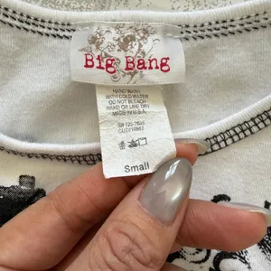 Vintage Y2K Big Bang Philadelphia Graphic Logo Tee White Cotton Made in USA Sz S thumbnail 3