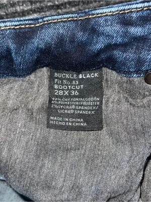 Buckle Black Fit No 53 Bootcut Stretch Jeans 28 x 34 LONG BBW2914 Dark Wash thumbnail 9