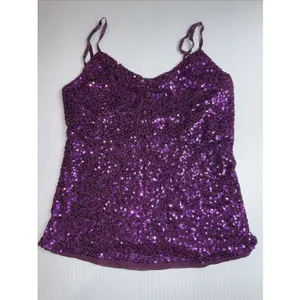 The Limited Sequin Sparkle Purple & Gold Shoulder Strap‎ Womens Tank Top S thumbnail 9
