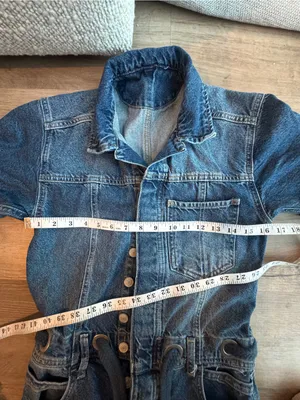 FREE PEOPLE Edison Wide Leg Denim Coverall Jumpsuit Size XS thumbnail 4