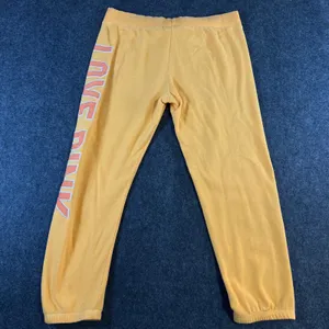 Victorias Secret PINK Sweatpants Orange Yellow Graphic Joggers Large Y2K Style‎ thumbnail 2
