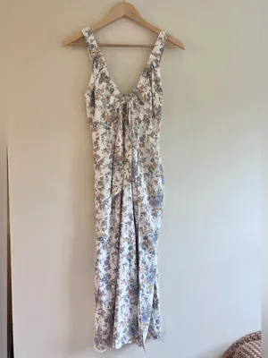 Abercrombie Cinched Neck Slip Midi Floral Dress - Wedding Guest / Occasion - XSP thumbnail 4