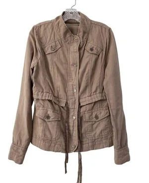 Anthropologie Daughters of the Liberation Tan Anorak Utility Jacket size 6 EUC thumbnail 1