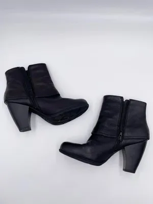 B.O.C. Born Concept Ankle Boots Size 9 Black Leather Foldover Cuff Side Zipper thumbnail 10