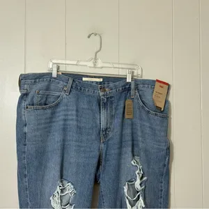 Levi’s 94 Baggy Jeans Women’s 20W NWT Mid Rise Straight Leg 90s Vintage Distress thumbnail 2