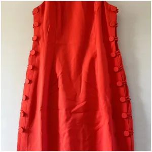 Lulus Bright Orange Maxi Dress CD4992 Side Button Sleeveless Racerback M thumbnail 4