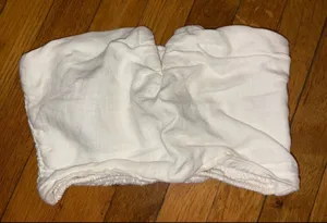 White linen bandeau top thumbnail 1