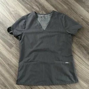 Figs Technical Collection Scrub Top Gray Small thumbnail 1