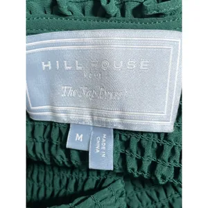 Hill House Home The Louisa Crepe Green Half Sleeve Smocked A Line Midi Dress M thumbnail 5
