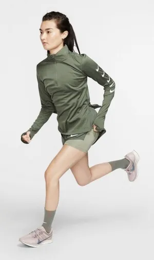 Nike Running Dri-FIT Green Multi Swoosh Sleeve 1/2-Zip Pullover Jacket Size XS thumbnail 1