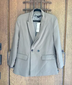 Zara Olive Green Double-Breasted Blazer Size XS thumbnail 1