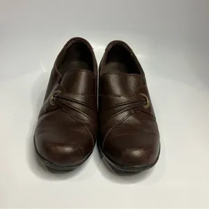 Clarks brown leather pumps‎ comfort shoes size 9.5 thumbnail 2