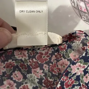 Altard State Navy Pink Floral Smocked Tiered Ruffle Mini Dress Size‎ Large thumbnail 5