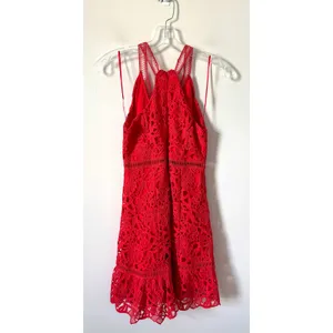 Revolve ASTR The Label High Neck Lace Dress Red Size Small thumbnail 3