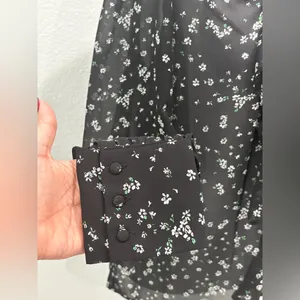 DR2 Black Floral Blouse Size M Size M thumbnail 5