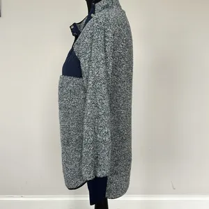 Source Unknown Navy Asymetrical Fleece Pullover Sz SM‎ thumbnail 3