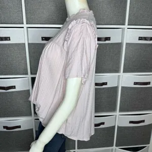 Bohme Ruffle Short Sleeve Top in Rose Size Small thumbnail 9