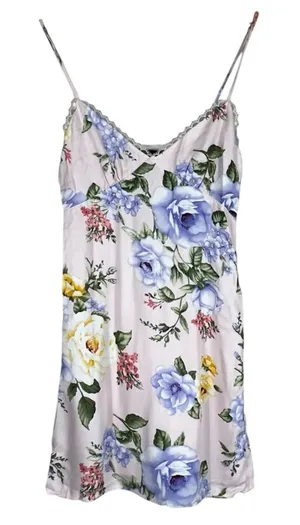 Forever 21 Mini Slip Dress Womens S Pink‎ Floral Feminine Romantic Cottagecore thumbnail 1