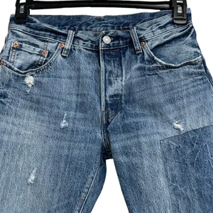 Levi’s 501 SZ W27 L27 Patchwork Jeans Ragged Lands Button-Fly Distressed Frayed thumbnail 2