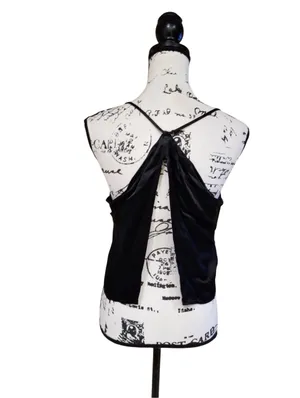 ZARA Black Satin Cowl Neck Top size medium thumbnail 3