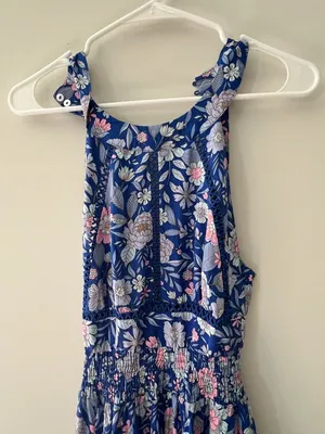 Abel the Label Bluebell Floral Halter Tie Back Full Skirt Maxi Dress XSmall thumbnail 11